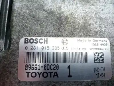 Pezzo di ricambio per auto di seconda mano centralina motore per toyota yaris (ksp9/scp9/nlp9) 1.4 turbodiesel cat riferimenti oem iam 896600de60  0281015385