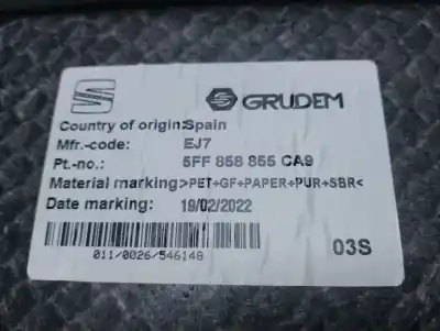 Автозапчастина б/у задній лоток для cupra formentor tsi cupra посилання на oem iam 5ff858855ca9  