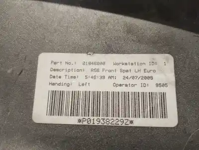 Second-hand car spare part left front winglet for mini mini (r56) one oem iam references 51777349421  51772757209
