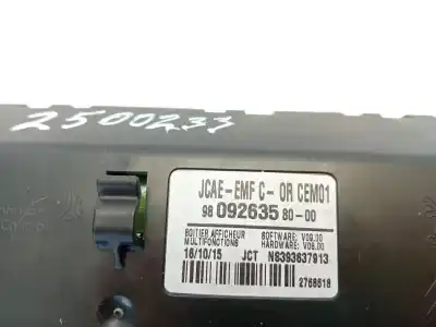 Second-hand car spare part multifunction display for citroen c-elysee (dd_) 1.2 vti 82 oem iam references 9809263580  