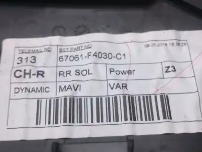 Автозапчастина б/у обкітка задніх лівіх дверей для toyota c-hr (_x1_) 1.2 (ngx10_) посилання на oem iam 67640f4010c0