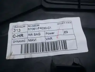 Автозапчастина б/у обликка задніх правіх дверей для toyota c-hr (_x1_) 1.2 (ngx10_) посилання на oem iam 67630f4010c0