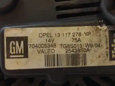 Pezzo di ricambio per auto di seconda mano alternatore per opel combo * riferimenti oem iam 93185261 / 1638101480 valeo 2542850a 13117279yp / 704005348 / tg8s013 w9/04