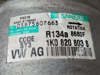 Автозапчастина б/у компресор кондиционера для audi a3 (8p1) 2.0 tdi 16v посилання на oem iam 1k0820859f 1k0820803s vwag r134a / 0387507663