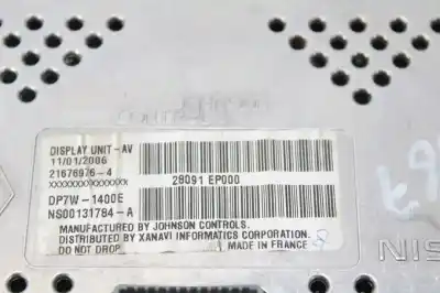Peça sobressalente para automóvel em segunda mão display gps / multimídia por nissan navara pick-up (d40m) double cab le 4x4 referências oem iam 28091ep000  