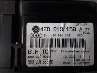 Peça sobressalente para automóvel em segunda mão comando de sofagem (chauffage / ar condicionado) por audi a8 (4e) 4.0 tdi quattro l [4.0 ltr. - 202 kw v8 32v tdi cat (ase)] referências oem iam   4e0919158a