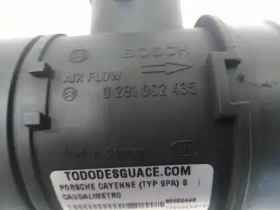 Автозапчасти б/у расходомер воздуха за porsche cayenne (typ 9pa) 4.5 v8 cat ссылки oem iam 0281002435  