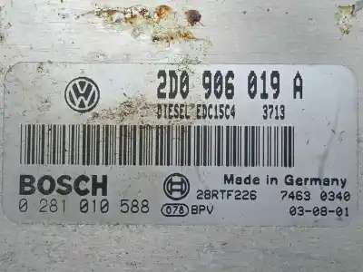 Gebrauchtes Autoersatzteil ecu-motorsteuergerät uce motorsteuergerät zum volkswagen lt 28-46 ii caja/chasis (2dc, 2df, 2dg, 2dl, 2dm) 2.8 tdi oem-iam-referenzen 0281010588 - 2d0906019a - edc15c4  edc15c4