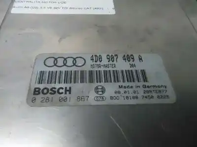Автозапчасти б/у блок управления двигателем за audi a8 (d2) 3.3 tdi quattro ссылки oem iam 0281001867 - 4d0907409a  