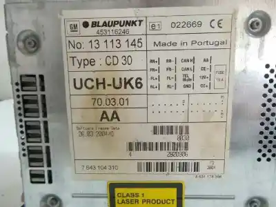 Pezzo di ricambio per auto di seconda mano impianto audio / radio cd per opel corsa c (x01) 1.2 twinport (f08 f68) riferimenti oem iam 7643104310 - 13113145aa - cd30 cd30 - blaupunkt 