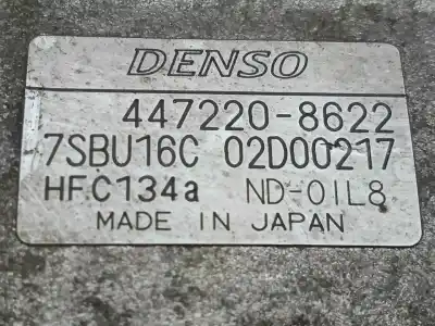Pezzo di ricambio per auto di seconda mano compressore aria condizionata per renault vel satis (bj0) 3.0 v6 dci turbodiesel cat riferimenti oem iam 4472208622 7sbu16c denso - 5.canales