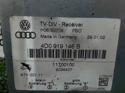 Peça sobressalente para automóvel em segunda mão sistema de áudio / rádio cd por audi a8 (d2) 2.5 tdi referências oem iam 4d0919146b  