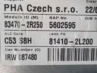 Автозапчастина б/у регулятор склона задній лівий для hyundai i30cw 1.6 crdi cat посилання на oem iam 834702r250 - 814102l200  08-12 - electrico