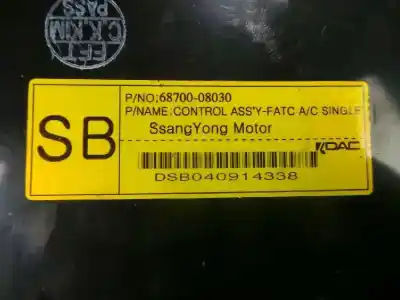 Second-hand car spare part climate control for ssangyong rexton 2.7 turbodiesel cat oem iam references 6870008030  03-06 - dac