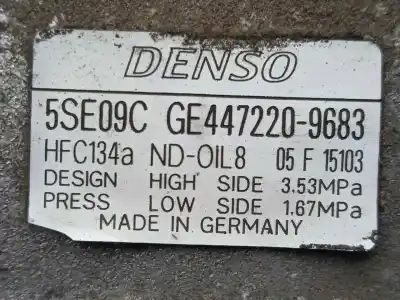 Second-hand car spare part air conditioning compressor for smart forfour 1.1 cat oem iam references 4472209683 5se09c denso - 6.canales