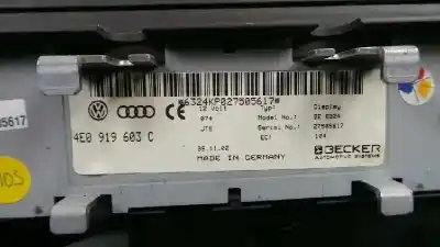 Автозапчасти б/у многофункциональный дисплей за audi a8 (4e2) 4.2 quattro ссылки oem iam 4e0919603c  