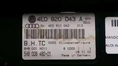 Автозапчастина б/у клімат-контроль для audi a8 (4e2) 4.2 quattro посилання на oem iam 4e0820043a - 5hb00848001  