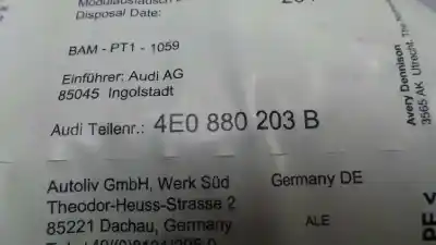 Автозапчасти б/у подушка безопасности передняя правая за audi a8 (4e2) 4.2 quattro ссылки oem iam 4e0880203b  