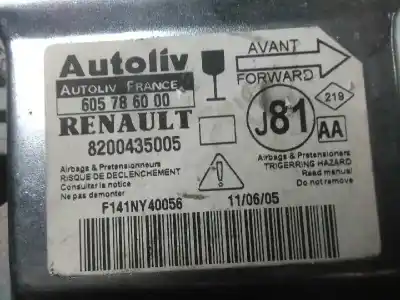 Автозапчастина б/у блок управління подушками безпеки для renault espace iv (jk0) (2002->) 2.2 dci (jk07) посилання на oem iam 605786000 - 8200435005 - aa  
