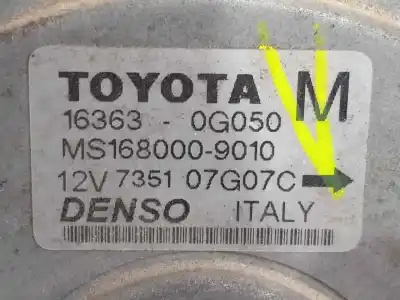 Gebrauchtes Autoersatzteil elektro-lüfter zum toyota corolla verso (r1) 2.0 turbodiesel cat oem-iam-referenzen 163630g050 - ms1680009010  ø diametro: 310mm