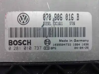Автозапчастина б/у ебу контролер двигуна для volkswagen phaeton (3d2/3d8) 4.9 v10 tdi cat (ajs) посилання на oem iam 0281010737 - 070906016b - edc16u1  edc16u1