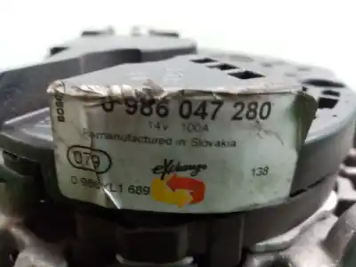 Pezzo di ricambio per auto di seconda mano alternatore per opel corsa c 1.0 12v cat (z 10 xe / lw3) riferimenti oem iam 0986047280 polea.fija - 5.canales 100ah - bosch