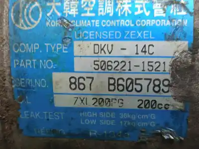 Автозапчастина б/у компресор кондиционера для ssangyong musso 2.9 d посилання на oem iam 5062211521 dkv14c zexel - 6.canales
