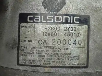 Автозапчасти б/у компрессор кондиционера воздуха за nissan maxima qx (ca33) 2.0 v6 24v cat ссылки oem iam 926002y001 - 2w60145010 cwv618 calsonic - 6.canales