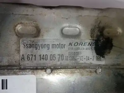 Second-hand car spare part egr cooler for ssangyong korando 2.0 td cat oem iam references a6711400570  