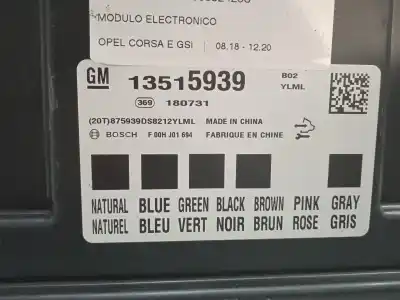Автозапчастина б/у електронний модуль для opel corsa e gsi посилання на oem iam 13515939 - f00hj01694  