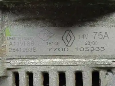 Pièce détachée automobile d'occasion alternateur pour renault trafic (desde 5.89) 1.9 diesel références oem iam a11vi88 - 7700105333 polea.fija . 6.canales 75ah - 12v - valeo