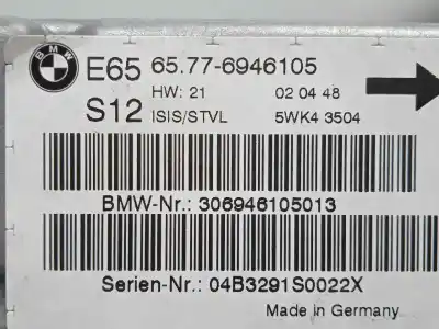 Pezzo di ricambio per auto di seconda mano centralina airbag per bmw serie 7 (e65/e66) 3.0 turbodiesel cat riferimenti oem iam 65776946105 - 5wk43504  