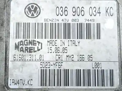 Piesă de schimb auto la mâna a doua unitate de control motor ecu pentru seat ibiza iii (6l1) 1.4 16v referințe oem iam 6160131101 - 036906034kc - iaw4tvkc  iaw4tv.kc