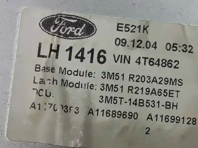 Second-hand car spare part driver left window regulator for ford focus c-max (cap) 2.0 tdci cat oem iam references a11689690 - a11699128  