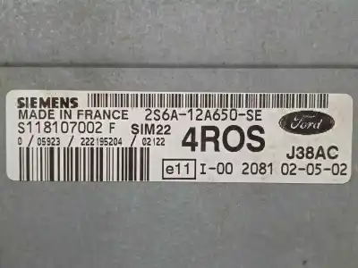 Recambio de automóvil de segunda mano de centralita motor uce para ford fiesta (cbk) 1.4 16v cat referencias oem iam s118107002f - 2s6a12a650se - sim22  sim22