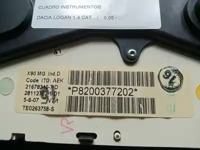 Автозапчасти б/у приборная доска за dacia logan 1.4 cat ссылки oem iam 8200377202 - p8200377202 - 216783107d  