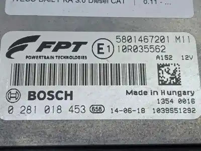 İkinci el araba yedek parçası ecu motor kontrol cihazi için iveco daily ka 3.0 diesel cat oem iam referansları 0281018453 - 5801467201 - 10r035562 - edc17cp52  edc17cp52