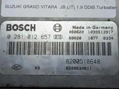 Pièce détachée automobile d'occasion calculateur moteur ecu pour suzuki grand vitara jb (jt) 1.9 ddis turbodiesel références oem iam 0281012657 - 8200518648 - 8200634611 - edc16c3  edc16c3