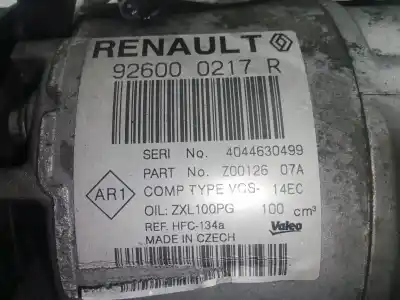 Автозапчасти б/у компрессор кондиционера воздуха за renault clio iv 1.2 tce energy ссылки oem iam 926000217r - hfc134a - z0012607a  7.canales