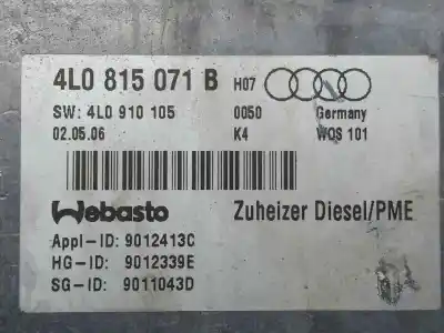 Автозапчастина б/у обігрівач для audi q7 (4l) 3.0 v6 24v tdi посилання на oem iam 4l0815071b - 4l0910105  