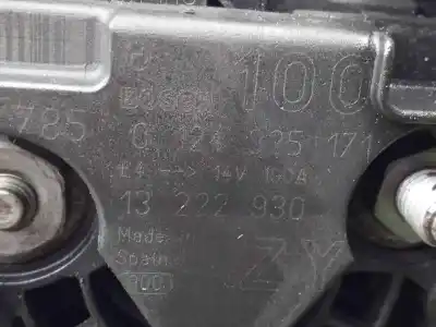 Автозапчастина б/у генератор для opel corsa d (s07) 1.4 (l08 l68) посилання на oem iam 0124325171 - 13222930 polea.fija - 5.canales 100ah - bosch