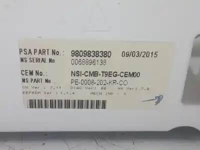 Автозапчастина б/у панель інструментів для peugeot 308 sw ii (lc_, lj_, lr_, lx_, l4_) 1.6 hdi / bluehdi 115 (lcbhxm lcbhxt) посилання на oem iam 9809838380  