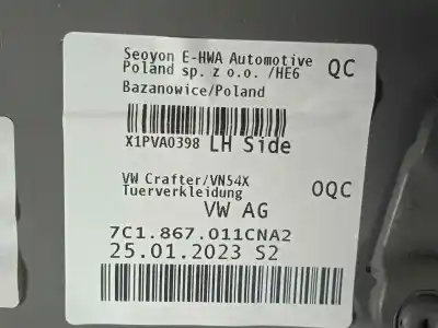 Автозапчастина б/у оббірка передніх дверей ліва для man tge kasten (uy) 2.0 tdi посилання на oem iam 7c0867133am - 7c1867011cna2  