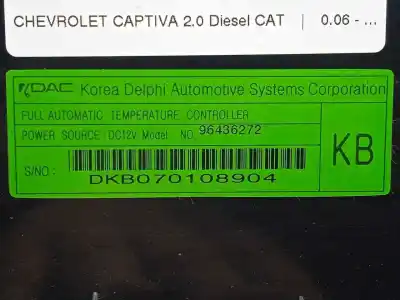 Peça sobressalente para automóvel em segunda mão comando de sofagem (chauffage / ar condicionado) por chevrolet captiva 2.0 diesel cat referências oem iam 96436272  