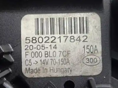 Автозапчастина б/у генератор для iveco daily furgón 2.3 diesel cat посилання на oem iam 5802217842 polea.embrague - 7.canales 150ah - bosch