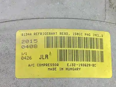Second-hand car spare part air conditioning compressor for land rover range rover evoque (l538) 2.2 d 4x4 oem iam references ej3219d629bc  6.canales