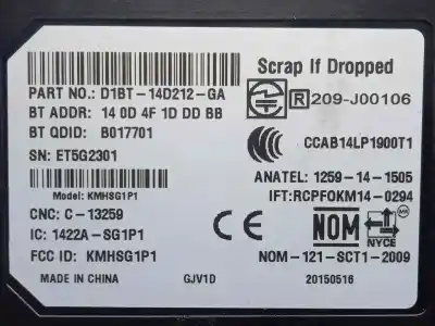Автозапчасти б/у электронный модуль за ford kuga (cbs) 1.5 ecoboost cat ссылки oem iam d1bt14d212ga  