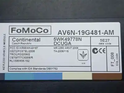Автозапчастина б/у електронний модуль для ford kuga (cbs) 1.5 ecoboost cat посилання на oem iam av6n19g481am - 5wk49778n  