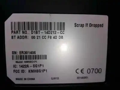 Автозапчасти б/у электронный модуль за ford fiesta vi (cb1, ccn) 1.25 ссылки oem iam 0021ccf84ddb - d1bt14d212cc - er301406 - 1422asg1p  
