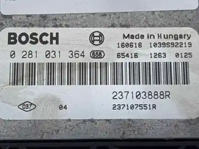 Pièce détachée automobile d'occasion calculateur moteur ecu pour renault trafic iii furgoneta (fg_) 1.6 dci 115 (fgmd) références oem iam 0281031364 - 237103888r - 237107551r - 1039s92219  edc17c42